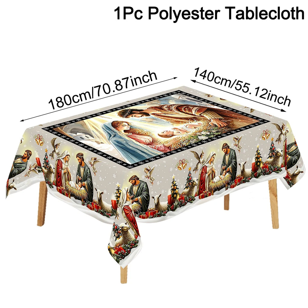 Nappe de Noël vintage – motifs de sapins – visuel fournisseur 8