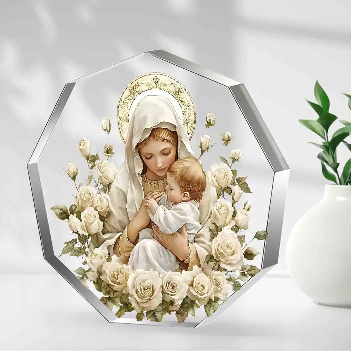 Vierge Marie et l’Enfant Jésus – décor en acrylique – visuel fournisseur 6