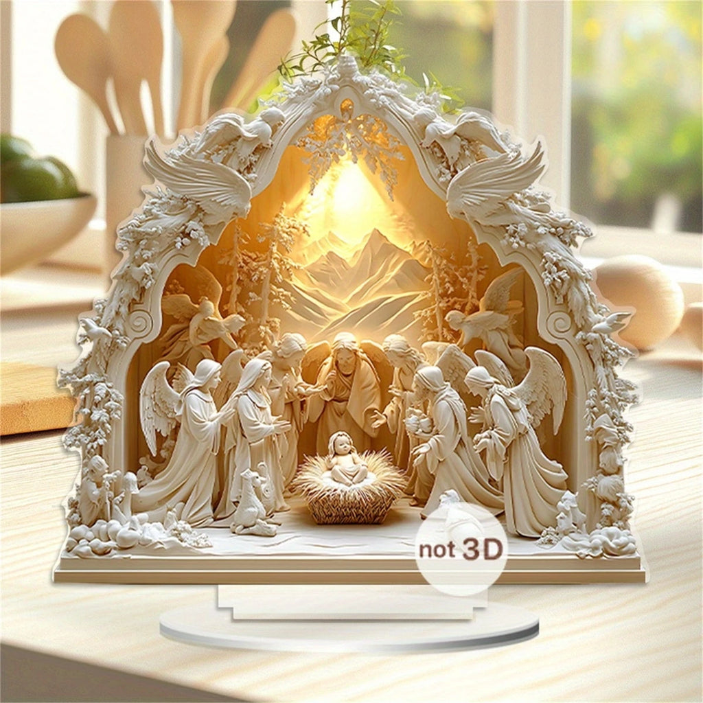Nativité et Vierge Marie – décor illustré en acrylique 2D – visuel fournisseur 3