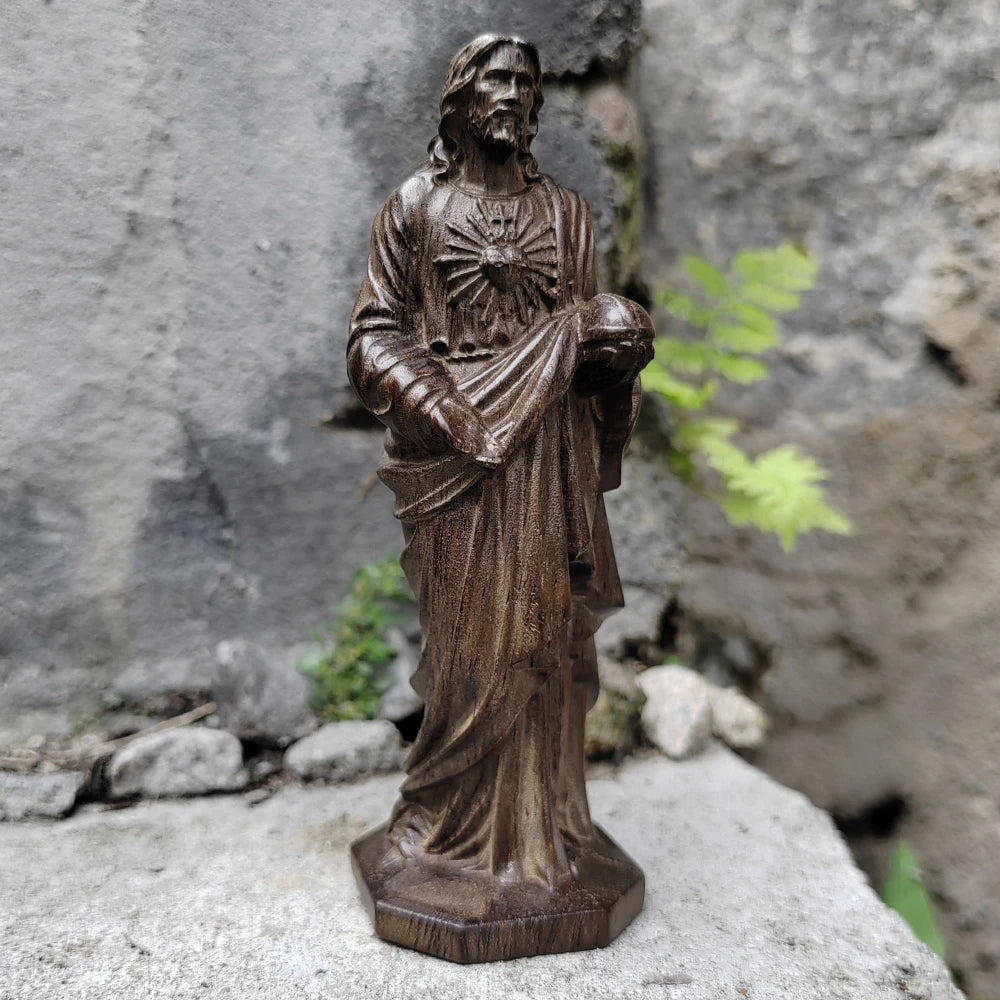 Sacré-Cœur de Jésus – figurine décorative aspect bois – visuel fournisseur 2