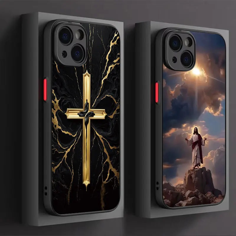 Coque Chrétienne iPhone 17 16 15 14 13 12 11 Pro Max Mini SE 7 8 Plus Air Antichoc Stella Christi
