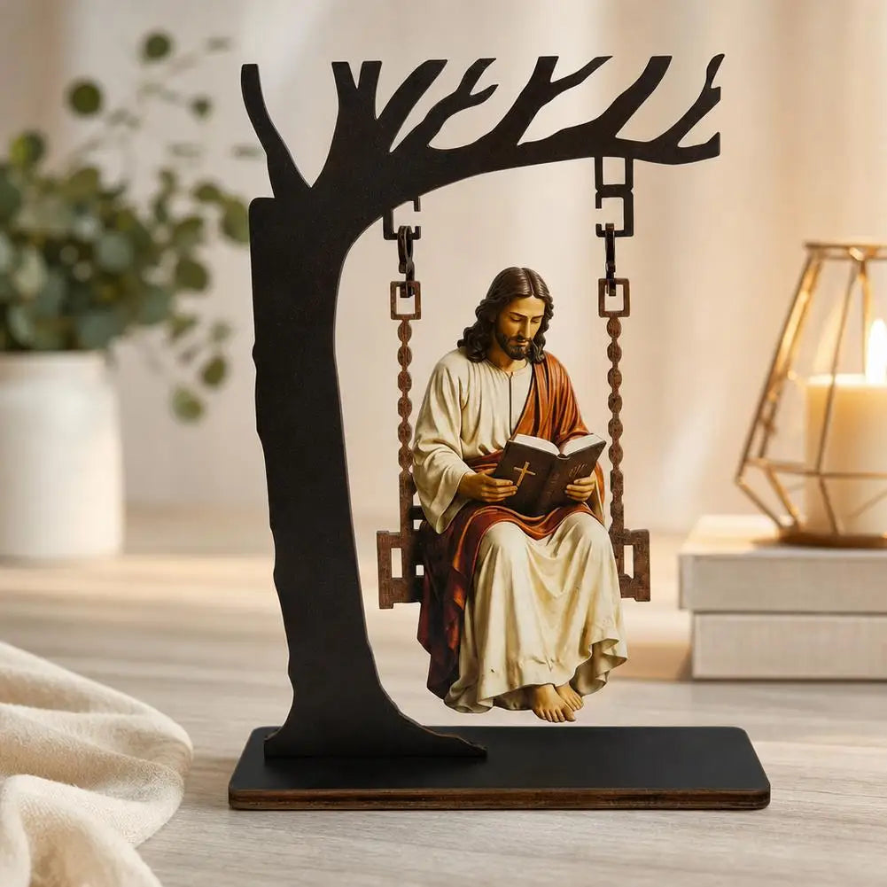 Jésus à la balançoire – décor plat en acrylique, 20 cm – visuel fournisseur 3