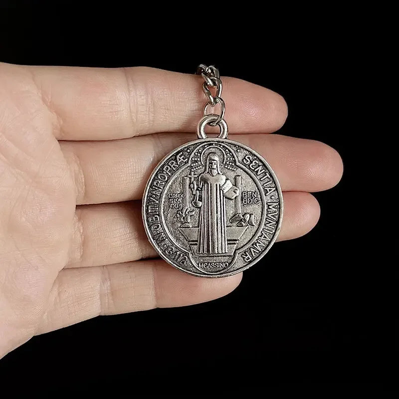Porte-clés médaille de Saint-Benoît double face – 3 finitions