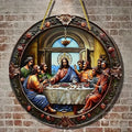 Médaillon mural Jésus et ses disciples – bois, 20 cm – visuel fournisseur 3