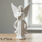 Ange en prière – figurine blanche et dorée imprimée en 3D