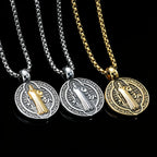 Médaille de Saint-Benoît en acier inoxydable – Collier 60 cm
