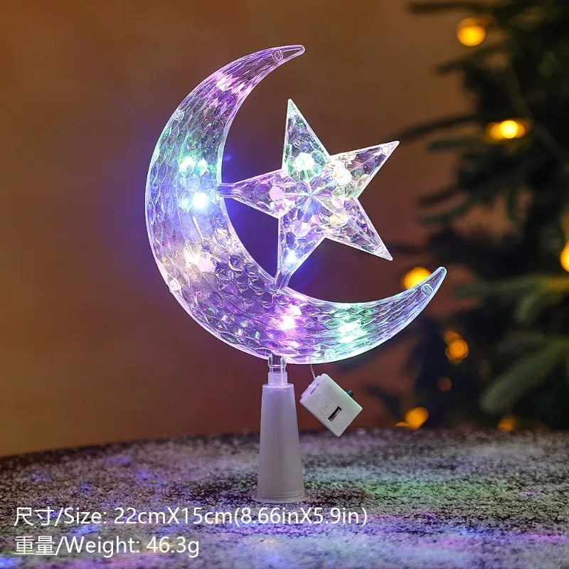 Étoiles et lunes lumineuses LED – modèles de Noël – détail 17