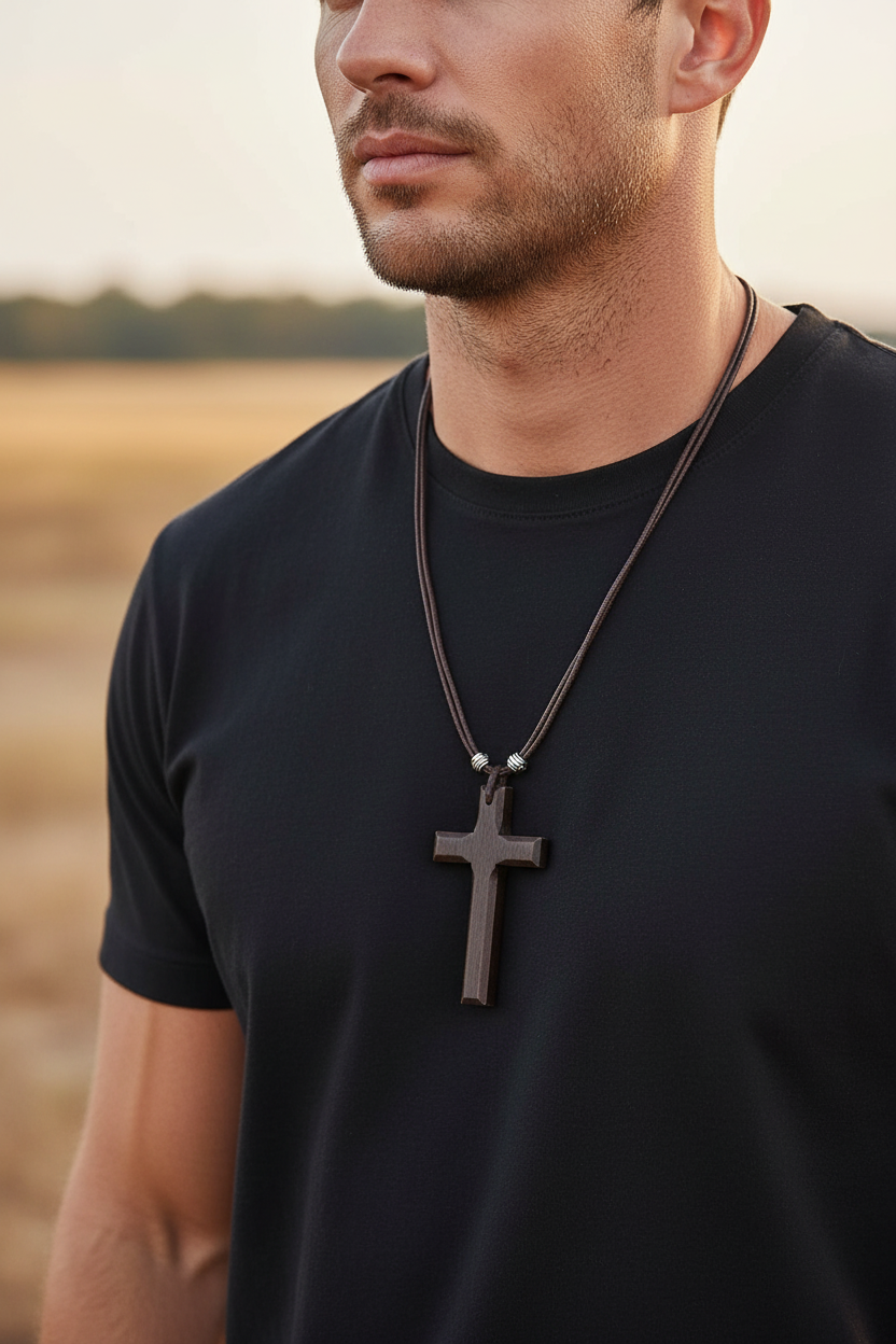 ✝️ Pendentif Croix Chrétienne en Bois – Foi simple et authentique | Stella Christi