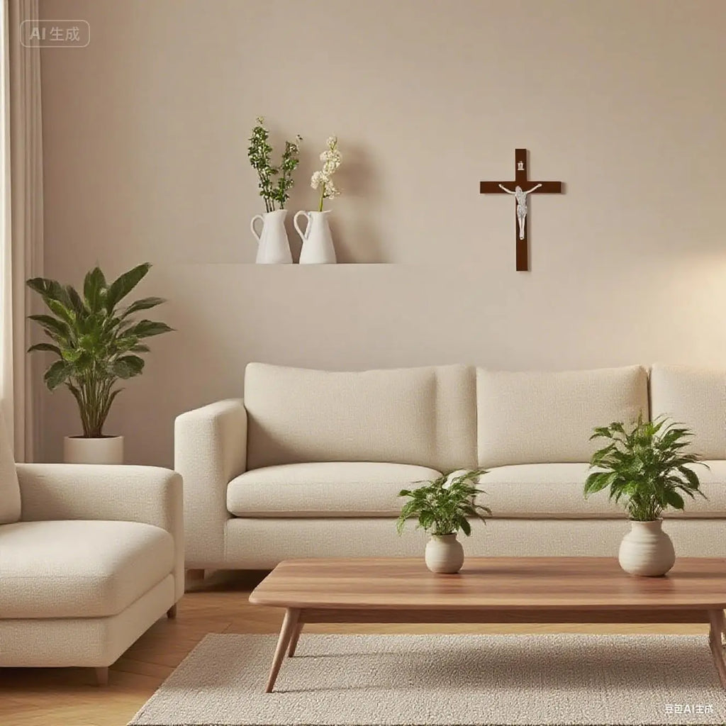 Croix catholique murale en bois – 19,8 cm