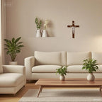 Croix catholique murale en bois – 19,8 cm