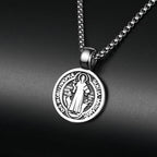 Médaille de Saint-Benoît en acier inoxydable – Collier 60 cm