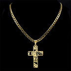 Collier croix du Christ et couronne d’épines – acier inoxydable