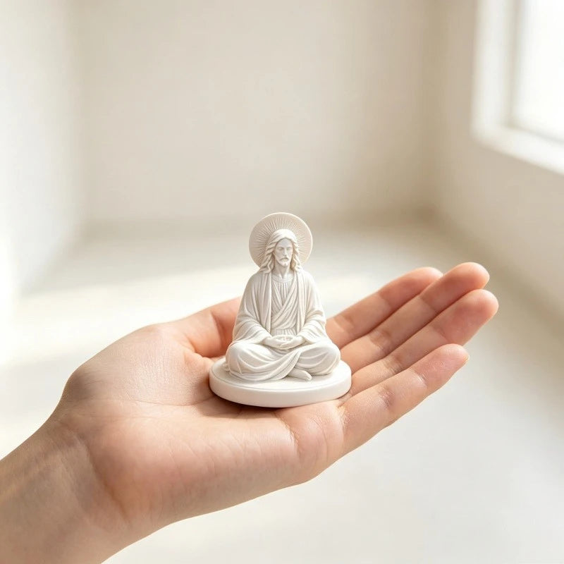 Jésus assis en méditation – figurine blanche imprimée en 3D – visuel fournisseur 4