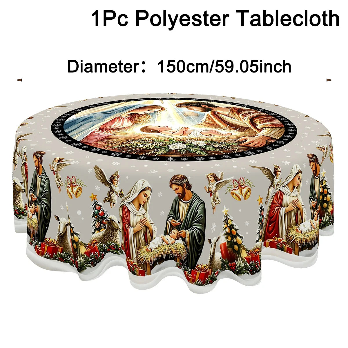 Nappe de Noël vintage – motifs de sapins – visuel fournisseur 7