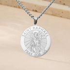 Médaille Saint Raphaël Archange – pendentif avec prière latine