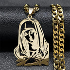 Collier croix du Christ et couronne d’épines – acier inoxydable