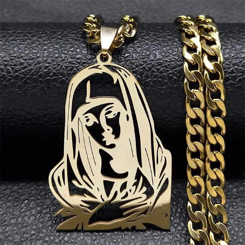 Collier croix du Christ et couronne d’épines – acier inoxydable