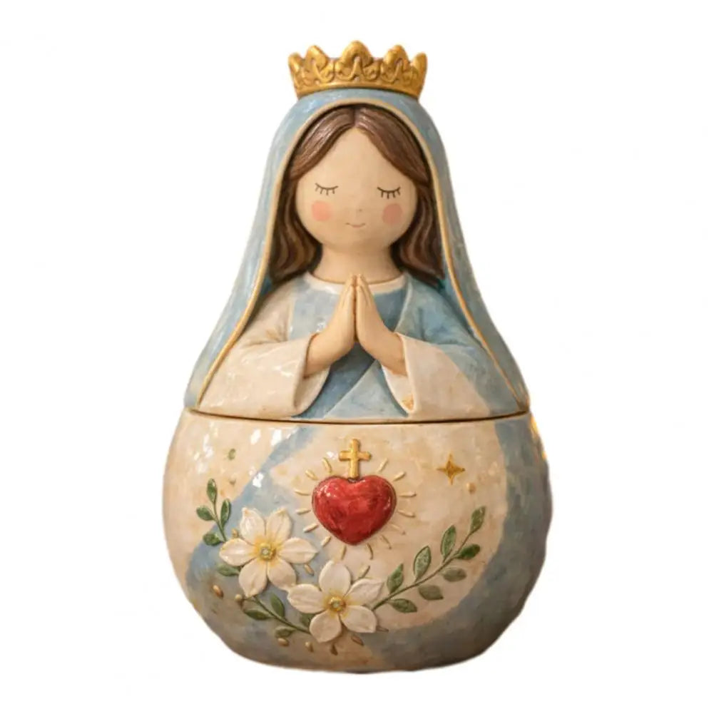 Boîte à bijoux chrétienne – Vierge Marie et Jésus en prière