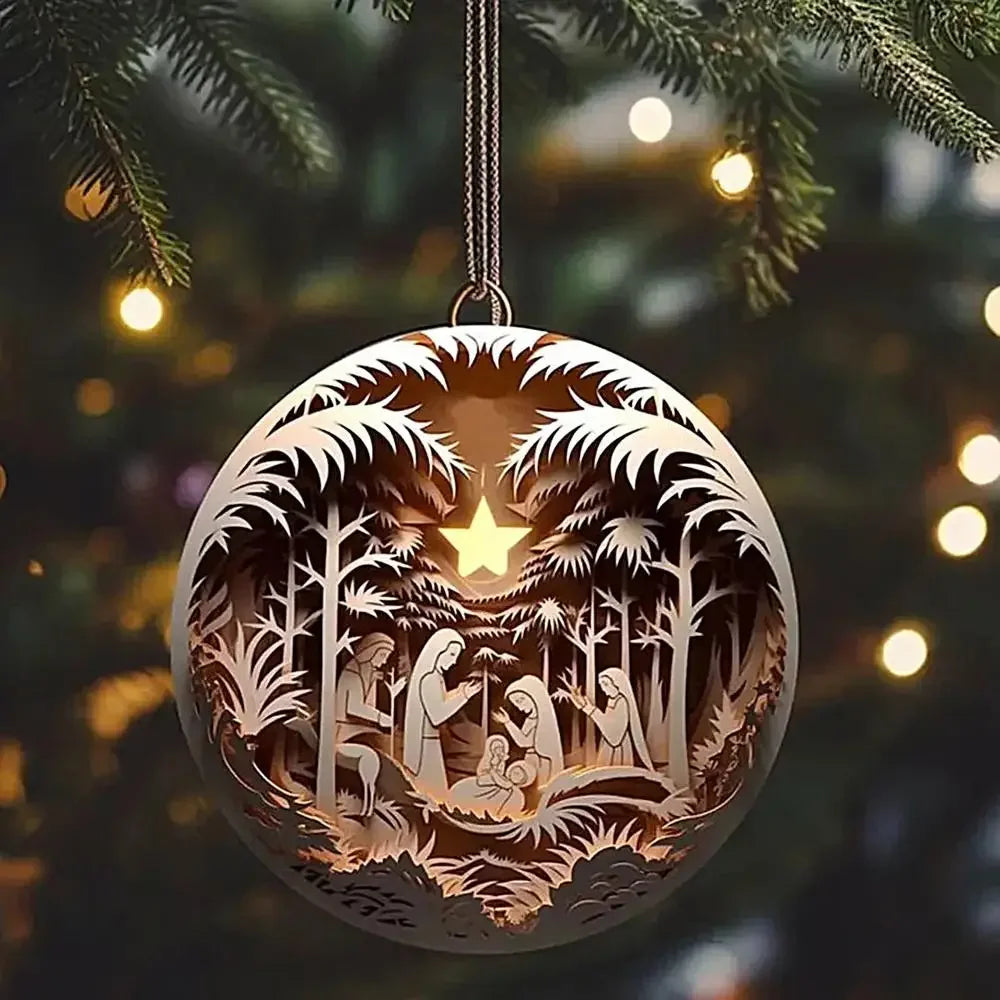 Décoration de Noël chrétienne : suspension Nativité en acrylique imprimé – visuel fournisseur 11