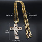 Collier croix du Christ et couronne d’épines – acier inoxydable