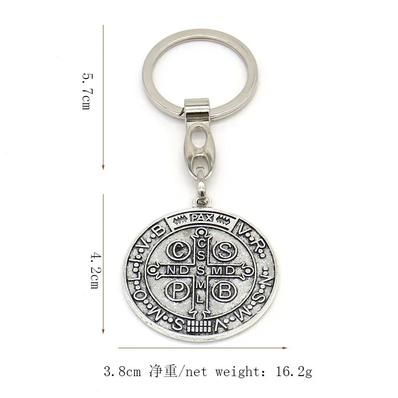 Porte-clés médaille de Saint-Benoît double face – 3 finitions