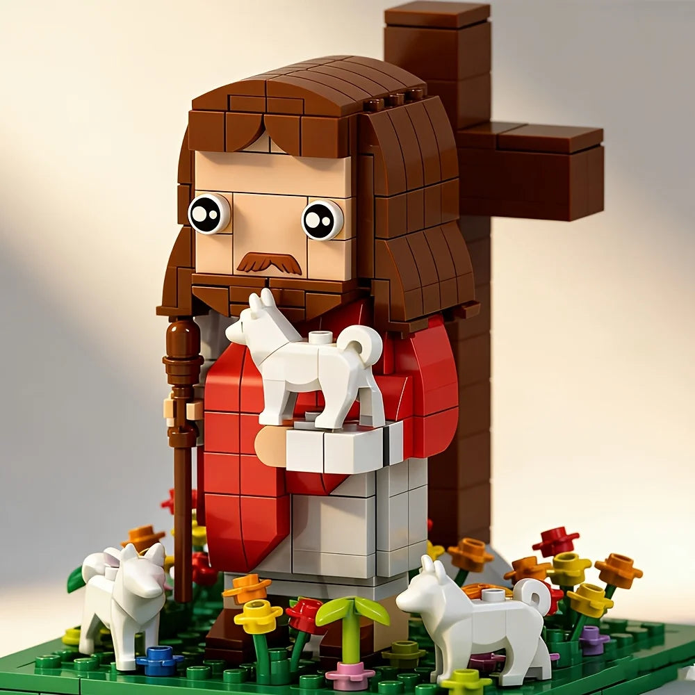 Jésus Bon Pasteur – figurine en briques à assembler – vue du produit