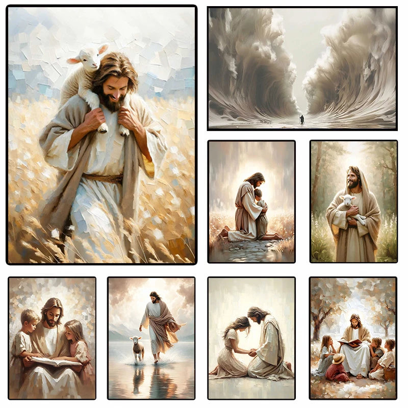 Affiche de Jésus-Christ sur toile – sans cadre – vue du produit