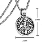 Médaille de Saint-Benoît en acier inoxydable – Collier 60 cm