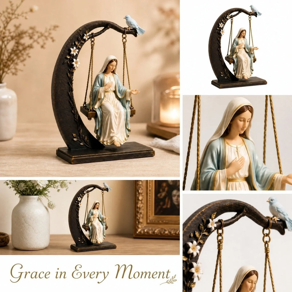 Vierge Marie au Magnificat – décor en bois à poser – visuel fournisseur 3