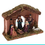 Petite crèche de Noël avec étable – scène de Nativité – vue du produit