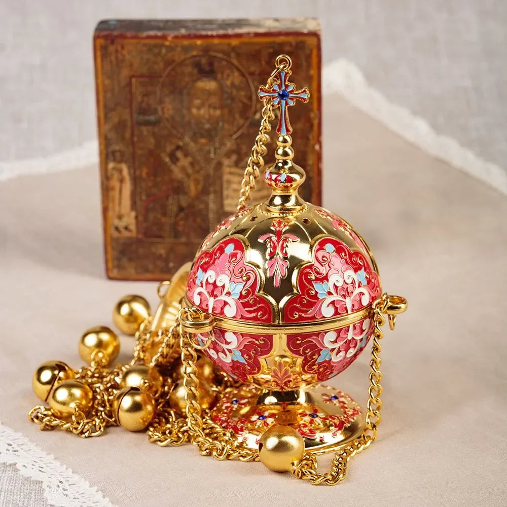 Encensoir chrétien de style orthodoxe – Pour la prière et l’encens