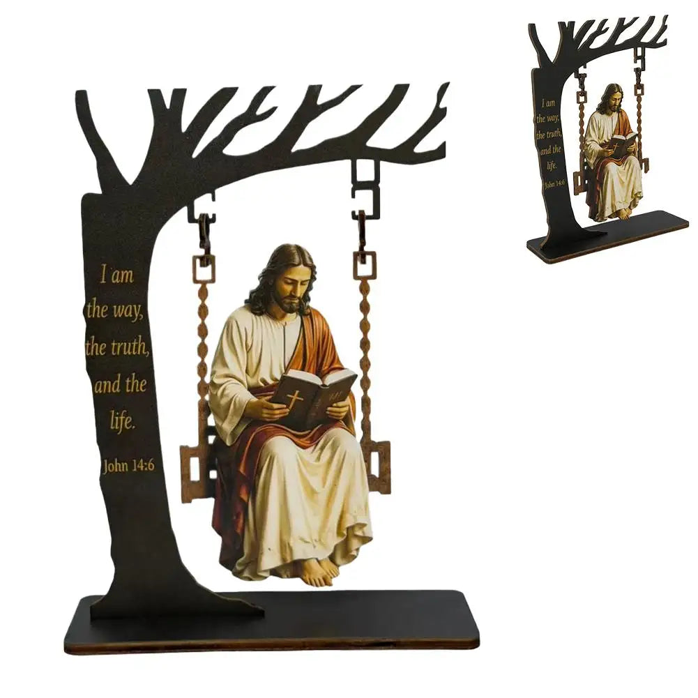 Jésus à la balançoire – décor plat en acrylique, 20 cm – visuel fournisseur 7