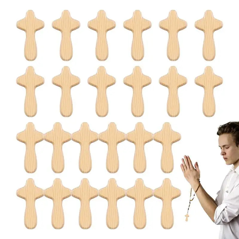 Croix de prière en bois – unité ou lot de 24