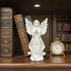 Ange en prière – figurine blanche et dorée imprimée en 3D