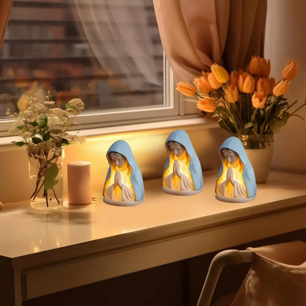 Vierge Marie lumineuse – décor de prière, 18 cm – visuel fournisseur 5