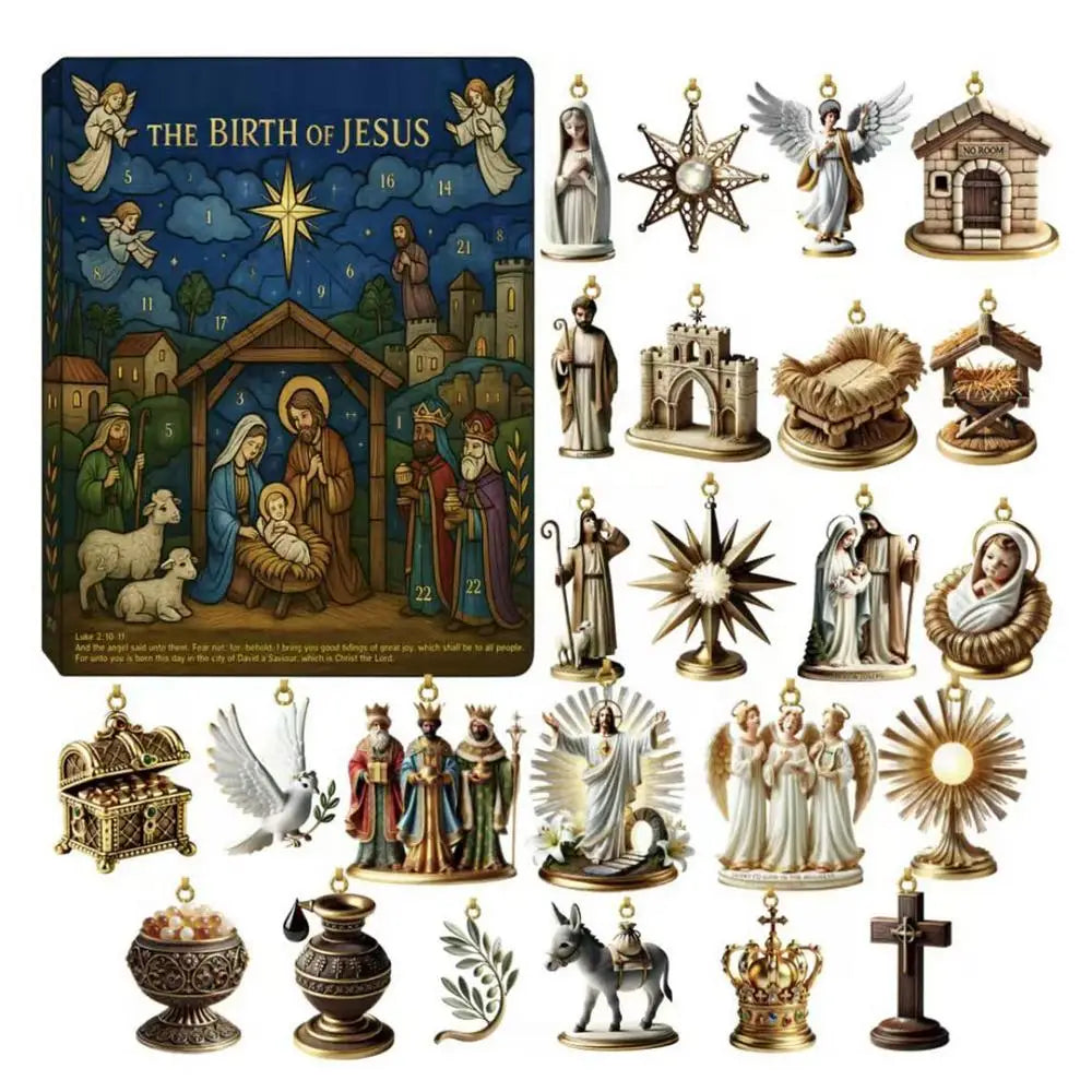 Calendrier de l’Avent Nativité – 24 suspensions en acrylique – détail 7