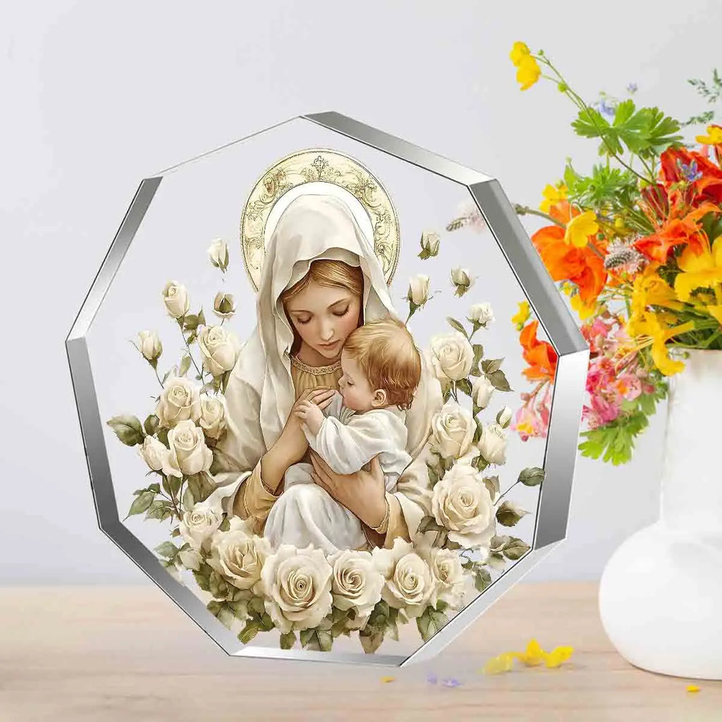 Vierge Marie et l’Enfant Jésus – décor en acrylique – visuel fournisseur 4