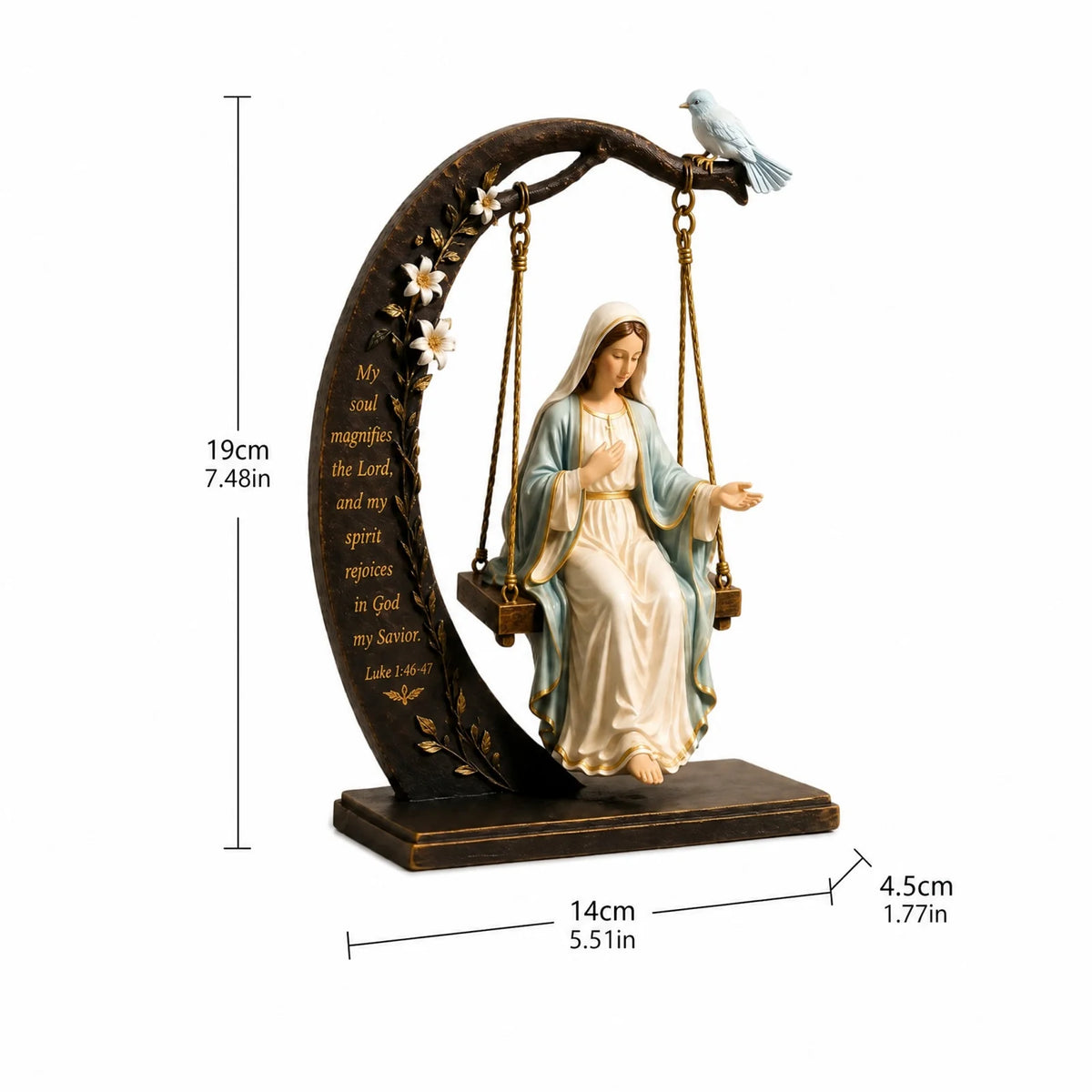Vierge Marie au Magnificat – décor en bois à poser – visuel fournisseur 4