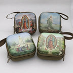 Boîte métallique pour chapelet – Vierge Marie, 7 cm