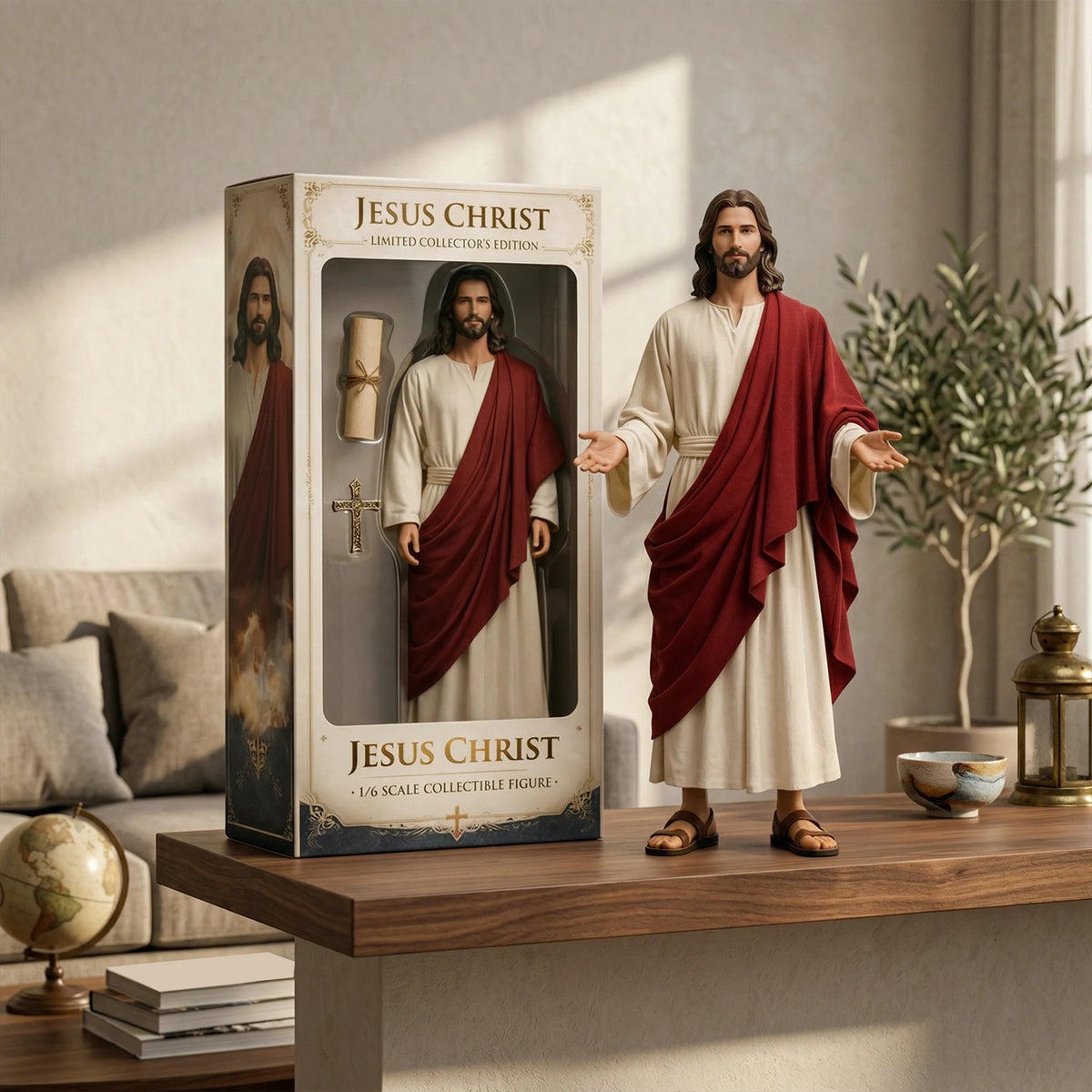 Décoration Jésus aux bras ouverts – résine, modèle plat – visuel fournisseur 3