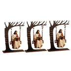 Décoration Jésus à la balançoire avec verset biblique – bois