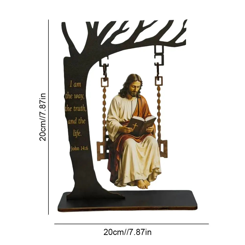 Jésus à la balançoire – décor plat en acrylique, 20 cm – visuel fournisseur 6