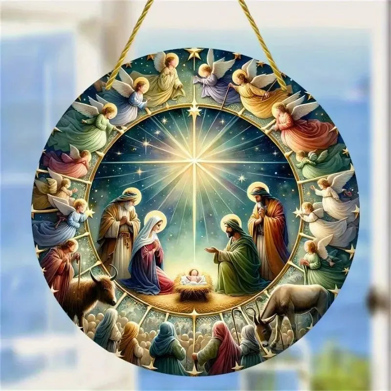 Médaillon mural Jésus et ses disciples – bois, 20 cm – visuel fournisseur 6