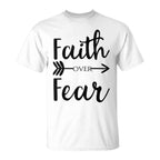 T-shirt chrétien « Faith Over Fear » – vintage