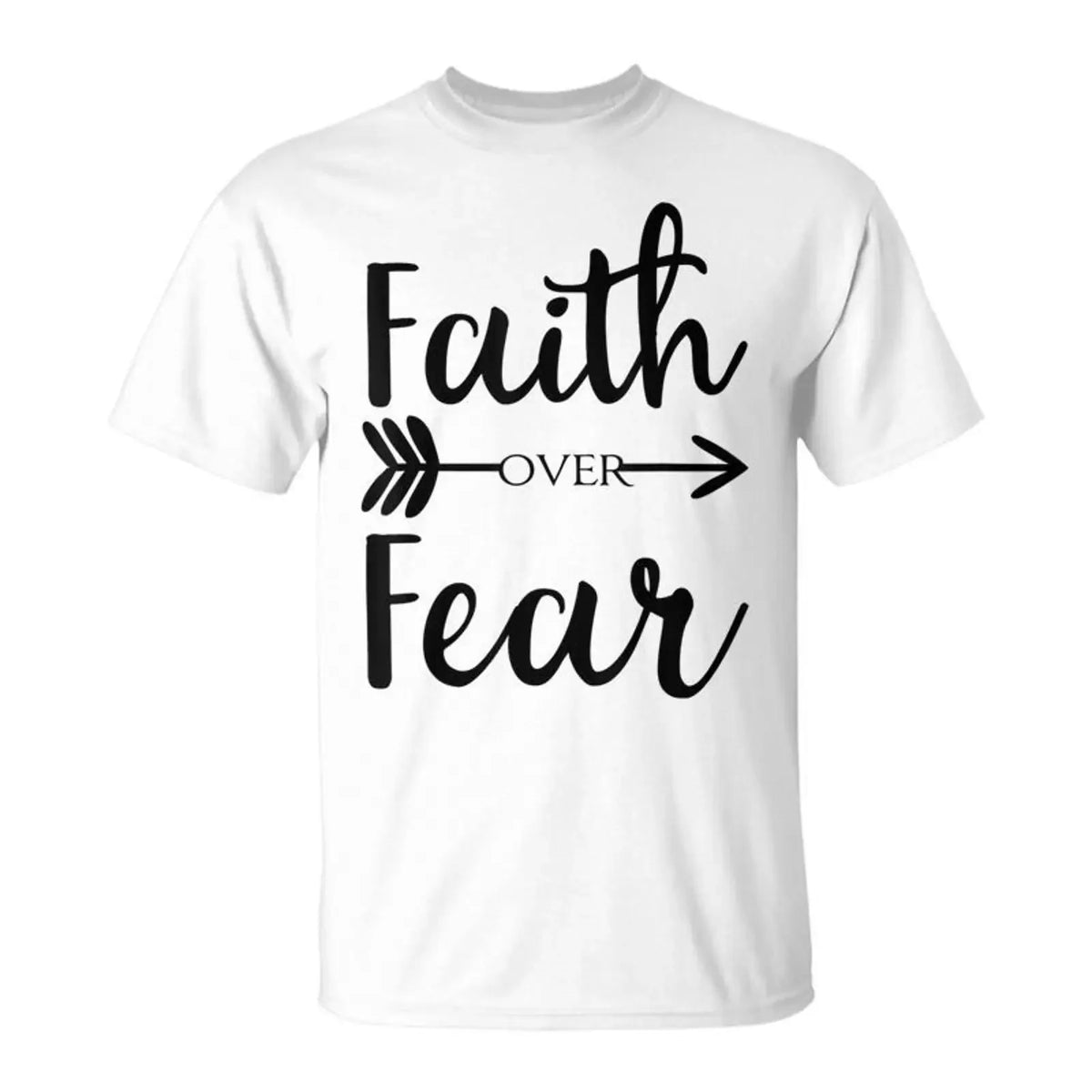 T-shirt chrétien « Faith Over Fear » – vintage