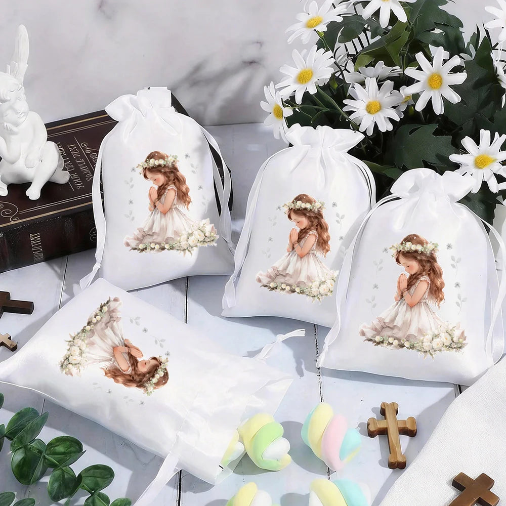 Sacs cadeaux Première Communion 13 × 18 cm – lot de 5