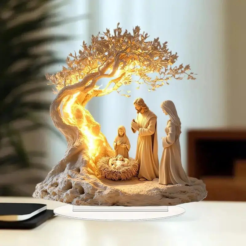 Crèche de Noël en acrylique 2D – décor à poser, 20 cm – visuel fournisseur 3