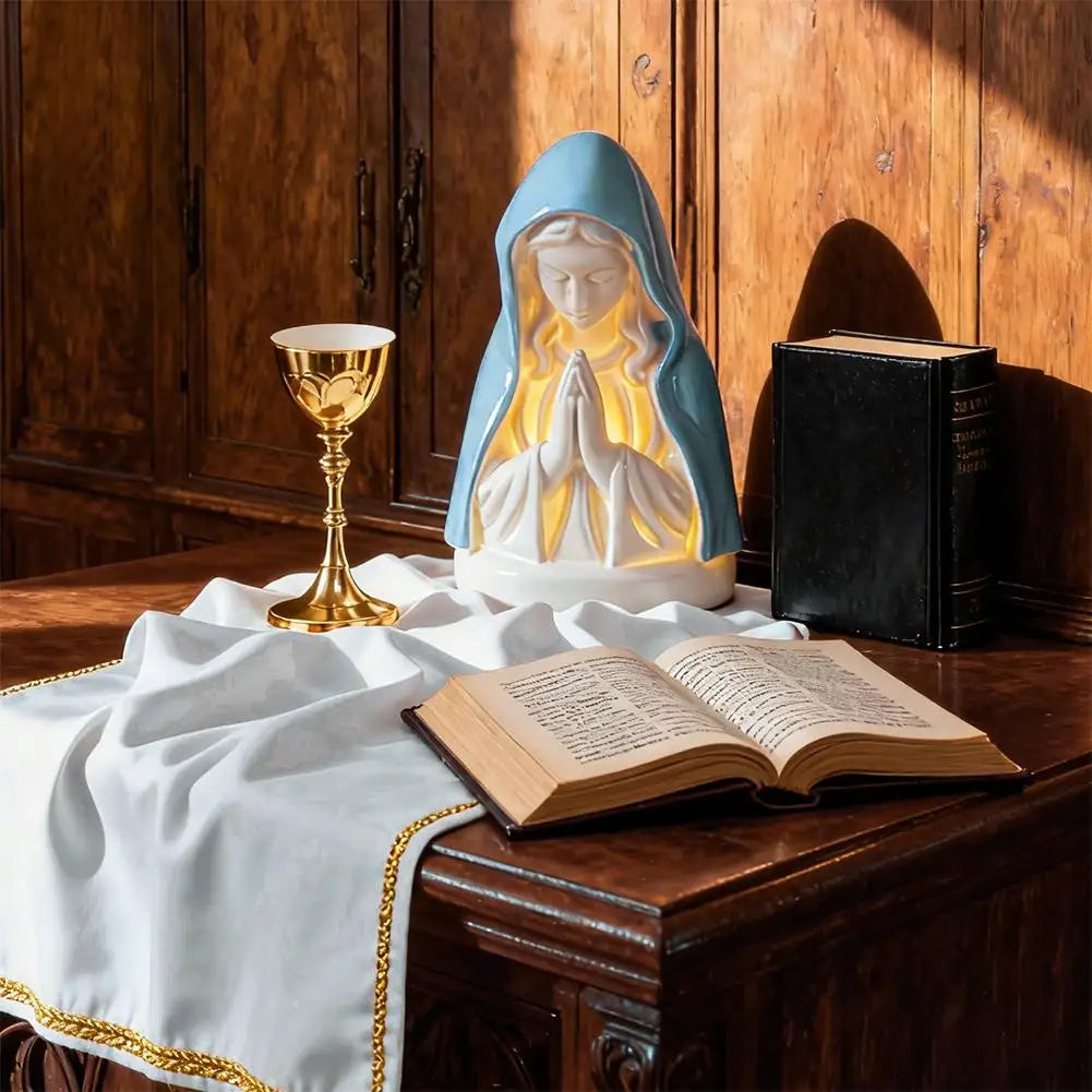 Vierge Marie lumineuse – décor de prière, 18 cm – visuel fournisseur 3