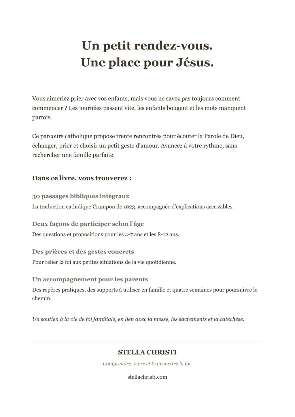 Quatrième de couverture du livre papier 5 minutes avec Jésus en famille