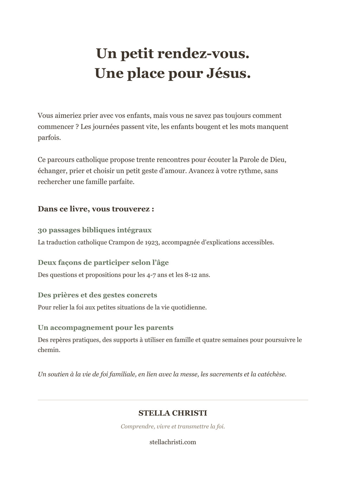 Quatrième de couverture du livre papier 5 minutes avec Jésus en famille